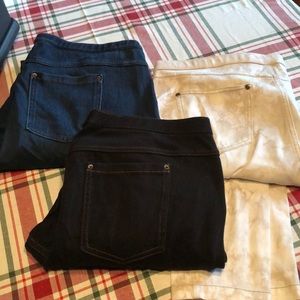 3 pair Hue denim leggings bundle XL